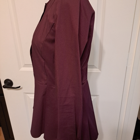 Brooks Brothers burgundy peplum button Front Shirt Burgandy Size 6 EUC - Picture 6 of 9
